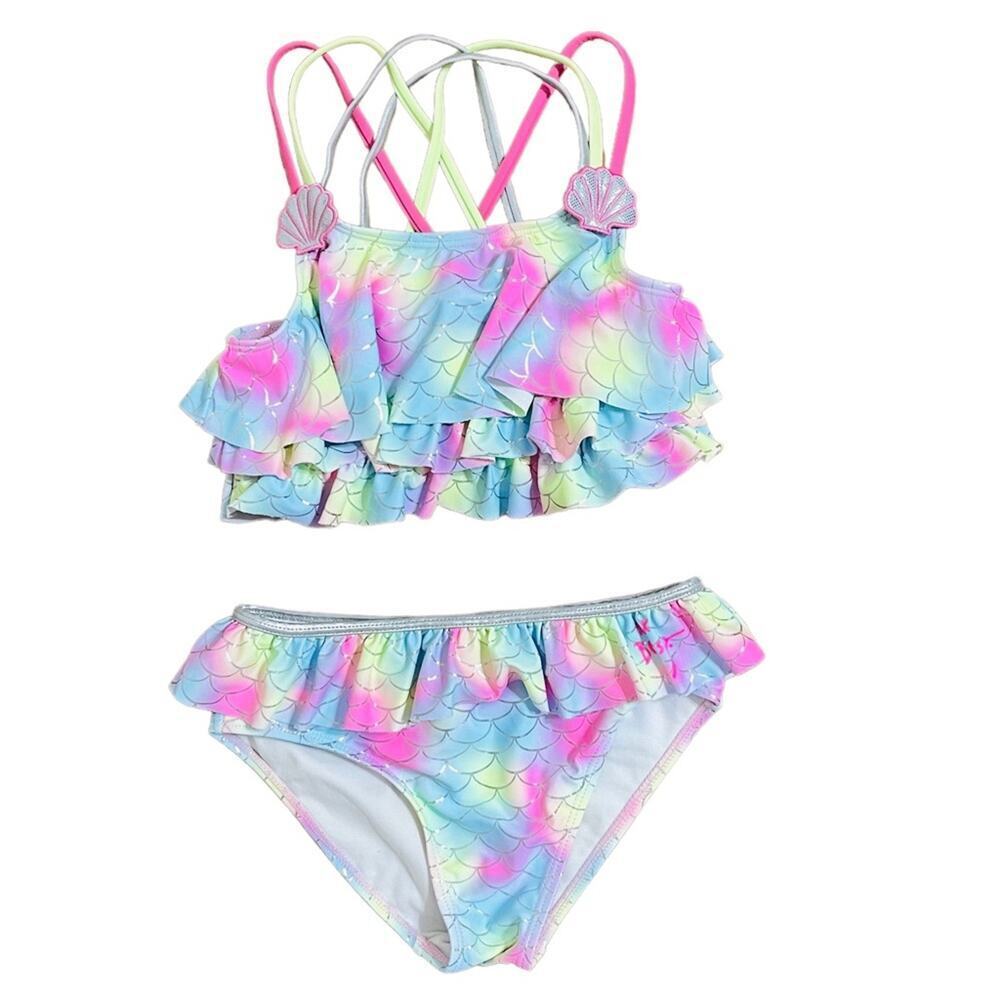 Betsey Johnson Girls Sparkle Mermaid Bikini Swim Suit